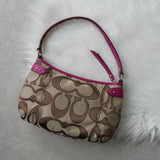 コーチ シグネチャー キャンバス ハンドバッグ ワンショルダーバッグ ベージュ / ピンク F24063 - NEWSED