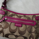 コーチ シグネチャー キャンバス ハンドバッグ ワンショルダーバッグ ベージュ / ピンク F24063 - NEWSED