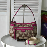 コーチ シグネチャー キャンバス ハンドバッグ ワンショルダーバッグ ベージュ / ピンク F24063 - NEWSED