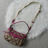 コーチ シグネチャー キャンバス ハンドバッグ ワンショルダーバッグ ベージュ / ピンク F24063 - NEWSED