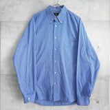 フェンディ FFロゴ 刺繍 チェック柄 長袖シャツ ブルー - NEWSED