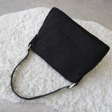 フェンディ マンマバケット ハンドバッグ ワンショルダーバッグ ズッカ柄 FFロゴ ナイロン ブラック - NEWSED