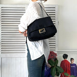 フェンディ マンマバケット ハンドバッグ ワンショルダーバッグ ズッカ柄 FFロゴ ナイロン ブラック - NEWSED