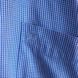 フェンディ FFロゴ 刺繍 チェック柄 長袖シャツ ブルー - NEWSED