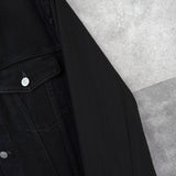 エムエムシックス メゾンマルジェラ 異素材切り替え シャツ袖 ブラック デニムジャケット Gジャン - NEWSED