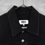 エムエムシックス メゾンマルジェラ 異素材切り替え シャツ袖 ブラック デニムジャケット Gジャン - NEWSED