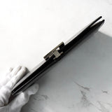 グッチ Gロゴ レザー 二つ折り長財布 ブラック - NEWSED