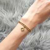 ジバンシィ ヴィンテージ Gロゴ 1Pストーン GPゴールド チェーン ブレスレット - NEWSED