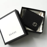 グッチ インターロッキングG レザー 二つ折り コインケース ブラック 箱付き - NEWSED