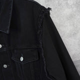 エムエムシックス メゾンマルジェラ 異素材切り替え シャツ袖 ブラック デニムジャケット Gジャン - NEWSED