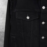 エムエムシックス メゾンマルジェラ 異素材切り替え シャツ袖 ブラック デニムジャケット Gジャン - NEWSED