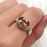 グッチ インターロッキングG ハート シルバー925 指輪 リング 10.5号 - NEWSED