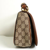 グッチ ブロンディ インターロッキングG GGキャンバス レザー 2way ハンドバッグ ショルダーバッグ ブラウン - NEWSED