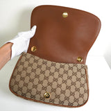 グッチ ブロンディ インターロッキングG GGキャンバス レザー 2way ハンドバッグ ショルダーバッグ ブラウン - NEWSED