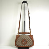 グッチ ブロンディ インターロッキングG GGキャンバス レザー 2way ハンドバッグ ショルダーバッグ ブラウン - NEWSED