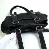 プラダ トライアングルロゴ テスート ポコノ ナイロン レザー トートバッグ ブラック