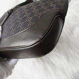 グッチ ジャッキー GGデニム / レザー ワンショルダーバッグ 00963 ブラック - NEWSED