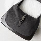 グッチ ジャッキー GGデニム / レザー ワンショルダーバッグ 00963 ブラック - NEWSED