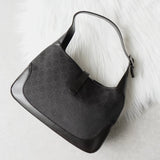 グッチ ジャッキー GGデニム / レザー ワンショルダーバッグ 00963 ブラック - NEWSED