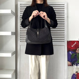 グッチ ジャッキー GGデニム / レザー ワンショルダーバッグ 00963 ブラック - NEWSED