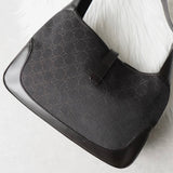 グッチ ジャッキー GGデニム / レザー ワンショルダーバッグ 00963 ブラック - NEWSED