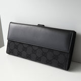 グッチ ジャッキー GGキャンバス/レザー 二つ折り財布 長財布 ブラック 05479 - NEWSED