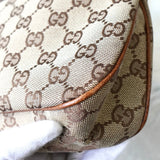 グッチ バンブー GGキャンバス / レザー スタッズ ワンショルダーバッグ ベージュ - NEWSED