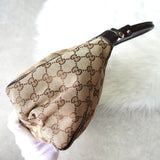 グッチ アビー GGキャンバス / レザー ワンショルダーバッグ ブラウン - NEWSED