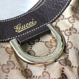 グッチ アビー GGキャンバス / レザー ワンショルダーバッグ ブラウン - NEWSED