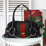 グッチ ホースビット シェリー GGキャンバス ハンドバッグ ブラック 131092 - NEWSED