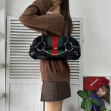 グッチ ホースビット シェリー GGキャンバス ハンドバッグ ブラック 131092 - NEWSED