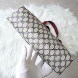 オールド グッチ シェリーライン GGスプリーム トートバッグ ホワイト / ネイビー - NEWSED