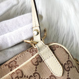 グッチ GGキャンバス / レザー ショルダーバッグ ポシェット ミニバッグ ベージュ - NEWSED