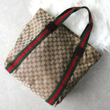 グッチ シェリーライン GGキャンバス トートバッグ ベージュ 189669 - NEWSED