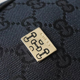 グッチ ホースビット GGキャンバス / レザー ワンショルダーバッグ ブラック - NEWSED