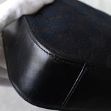 グッチ GGキャンバス / レザー ワンショルダーバッグ ブラック - NEWSED