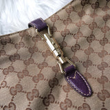 グッチ ニュージャッキー GGキャンバス / レザー ワンショルダーバッグ ベージュ / パープル - NEWSED