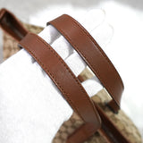 グッチ GGキャンバス / レザー トートバッグ ブラウン - NEWSED