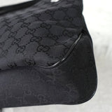グッチ GGキャンバス / レザー トートバッグ ハンドバッグ ブラック - NEWSED