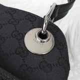 グッチ GGキャンバス / レザー トートバッグ ハンドバッグ ブラック - NEWSED