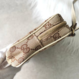 グッチ GGキャンバス / レザー ショルダーバッグ ポシェット ミニバッグ ベージュ - NEWSED