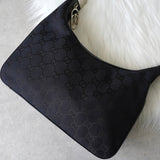 グッチ GGキャンバス / レザー ワンショルダーバッグ ブラック - NEWSED