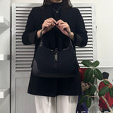 グッチ ジャッキー GGキャンバス / レザー ワンショルダーバッグ ブラック - NEWSED