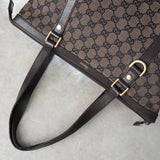 グッチ GGキャンバス トートバッグ ハンドバッグ ブラウン - NEWSED