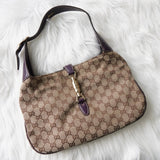 グッチ ニュージャッキー GGキャンバス / レザー ワンショルダーバッグ ベージュ / パープル - NEWSED