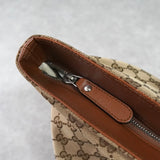 グッチ GGキャンバス / レザー トートバッグ ブラウン - NEWSED