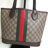 グッチ シェリー GGスプリーム レザー トートバッグ ブラウン - NEWSED