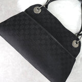 グッチ GGキャンバス / レザー トートバッグ ハンドバッグ ブラック - NEWSED