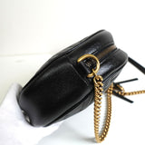 グッチ GGマーモント サークル ハート レザー チェーン ショルダーバッグ ブラック - NEWSED