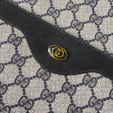 オールド グッチ シェリーライン GGスプリーム / レザートートバッグ ベージュ ネイビー - NEWSED